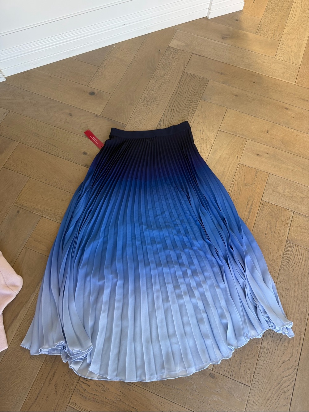 Carbon38 Navy Ombre Pleated Mesh Skirt - Picture 9 of 10